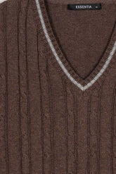 Brown V-Neck Men's Sweater